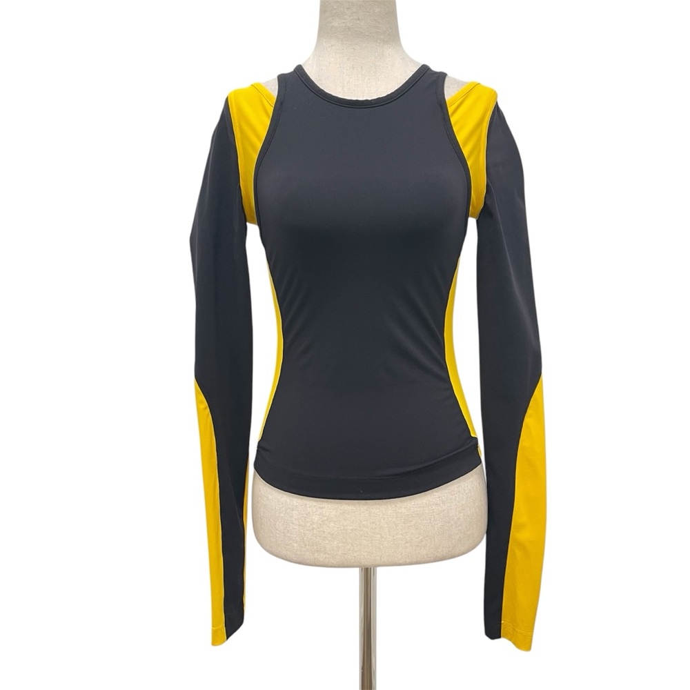Lourdes Biathlon Long Sleeve Black Yellow T-Shirt Size X-Small